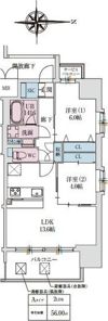 スプランディッドあびこ駅前の間取り画像