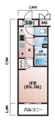 プレサンスOSAKADOMECTIYスクエアの間取り画像