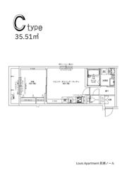 Louis Apartment 長瀬ノールの間取り画像