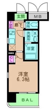 エス・キュート上本町イーストの間取り画像