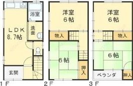 岡村様貸家の間取り画像