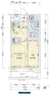 プレサンスOSAKA DOMECITYビーツの間取り画像