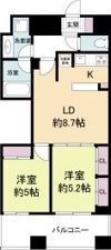 レジディア心斎橋ウエストの間取り画像