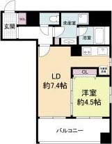 レジディア心斎橋ウエストの間取り画像