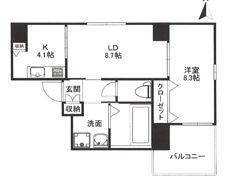 サラベルナール夕陽丘の間取り画像
