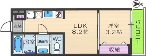 CASA南巽WESTの間取り画像