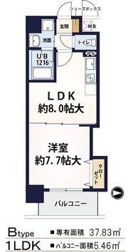 パレ阪栄橋の間取り画像