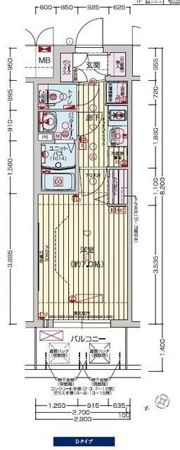 プレサンスOSAKA DOMECITY クロスティの間取り画像