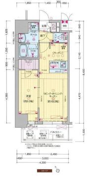 プレサンス大国町ラヴェニールの間取り画像