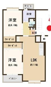 深江橋コーポE棟の間取り画像