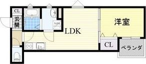 クリエオーレ東住吉1の間取り画像