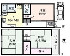 長吉六反3丁目一戸建の間取り画像