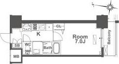 TLRレジデンス本町WESTの間取り画像