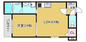 サフィール ロジェ大阪城公園の間取り画像