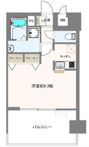 アクアプレイス天王寺II1402号室の間取り画像