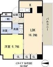 コスモリード谷町六丁目の間取り画像