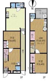 都島区内代町二丁目戸建貸家の間取り画像