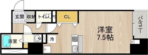 CITY SPIRE堺筋本町（リトルリバー本町橋）の間取り画像