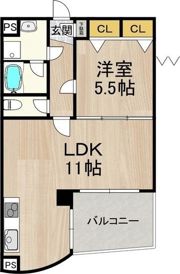 フェルザ今宮戎（旧:Krehl難波南）の間取り画像
