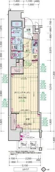 ソルテラス難波NEOの間取り画像