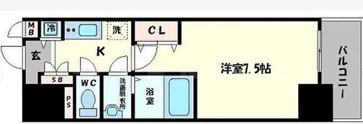 エスリード大手前の間取り画像