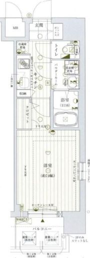 レジュールアッシュ心斎橋VITAの間取り画像