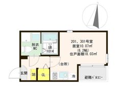 ハーモニーテラス市岡の間取り画像