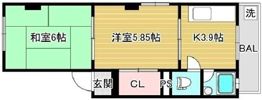 ヒルズ南住吉の間取り画像