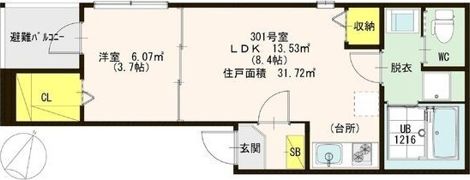 プレミアメゾン清水（旧:D’sセカンドメゾン）の間取り画像