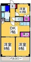 米谷マンション1号館の間取り画像