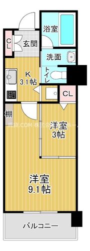 ロイヤルパークス桃坂の間取り画像