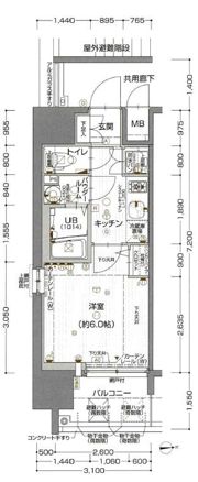 エスリード心斎橋EASTの間取り画像