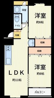 深江橋コーポ Bの間取り画像