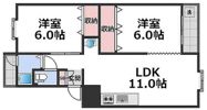 深江橋コーポ Bの間取り画像