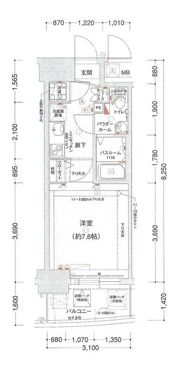 ラシュレエグゼ本町の間取り画像