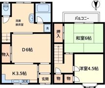 瓜破5丁目貸家の間取り画像