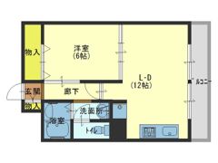 上六青山ハイツの間取り画像