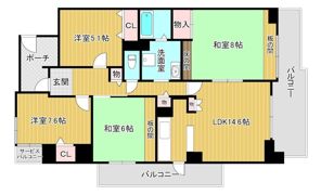 グリーンビュー鶴見一号棟の間取り画像