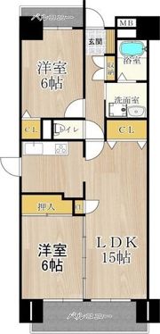 東部市場前レジデンス（旧メゾンミヤビ）の間取り画像