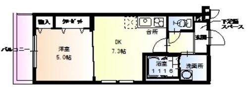 フジパレス中宮II番館の間取り画像