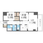 グランルージュ谷町六丁目の間取り画像