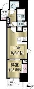 レジュールアッシュ谷町四丁目グランクラスの間取り画像