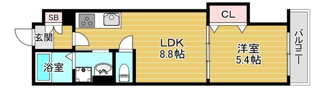 クリエオーレ中茶屋の間取り画像