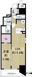 レジュールアッシュ谷町四丁目グランクラスの間取り画像
