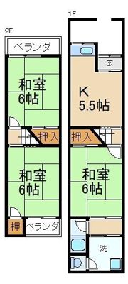 黒原旭町貸家の間取り画像