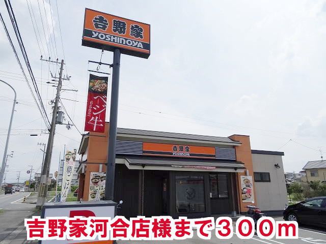 近くの吉野家 河合店様まで300m(徒歩4分)
