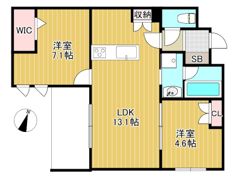 内代レジデンスノースの間取り画像