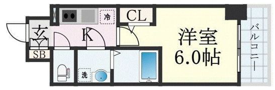 エスリード難波ザ・アークの間取り画像