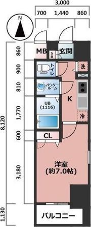 スワンズシティ難波ノーブルの間取り画像