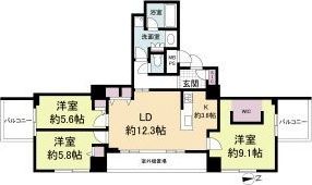 クロスレジデンス大阪新町の間取り画像